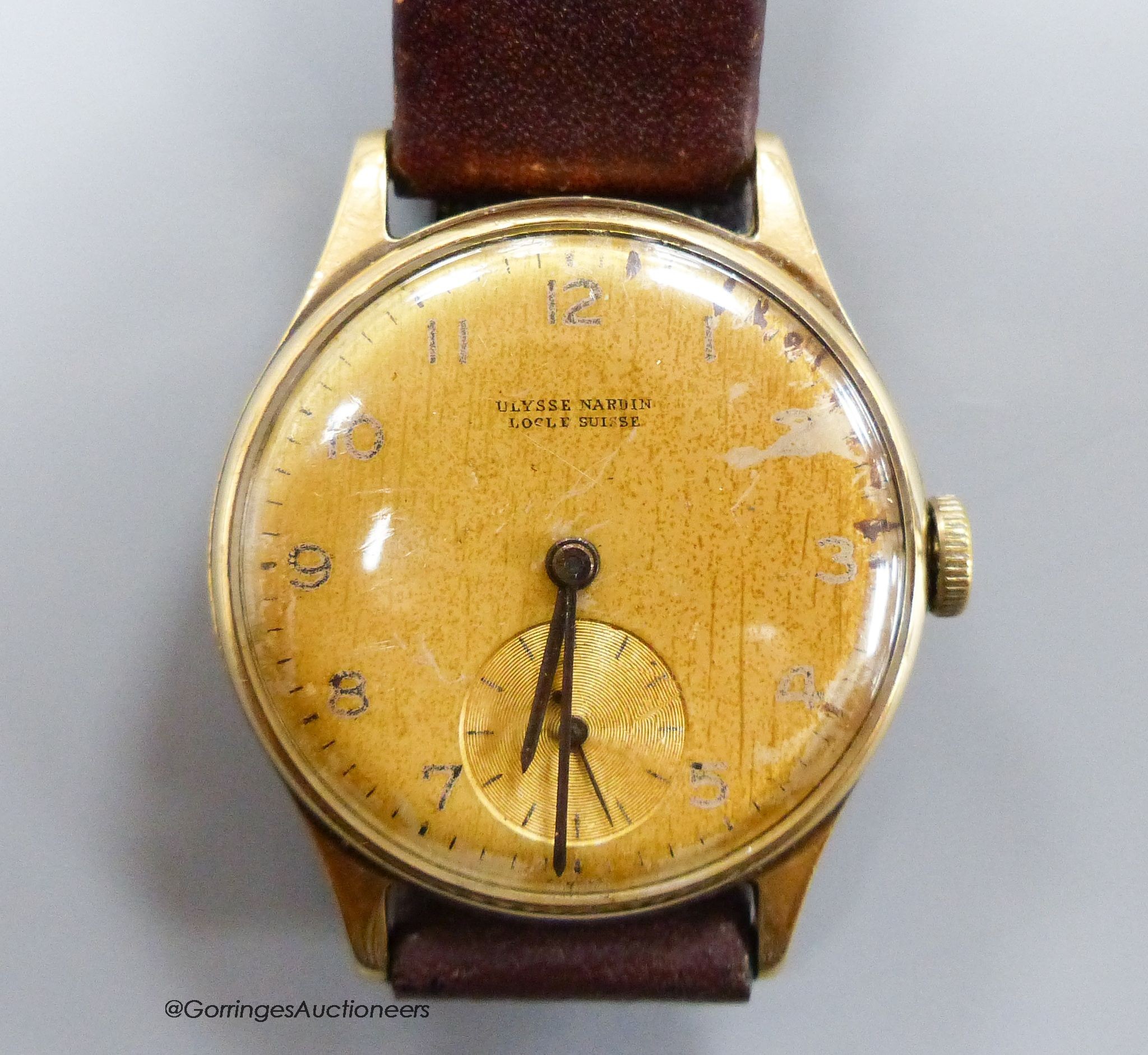 A gentleman’s 9ct gold Ulisse Nardin wrist watch